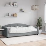 vidaXL Lit de jour avec matelas gris clair 100x200 cm tissu