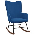 vidaXL Chaise à bascule avec repose-pied Bleu Velours
