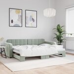 vidaXL Lit de jour avec gigogne sans matelas gris clair 80x200 cm