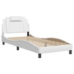 vidaXL Cadre de lit avec tête de lit Blanc 90x190 cm Similicuir
