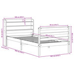 vidaXL Cadre de lit sans matelas cire marron 90x200 cm bois pin massif