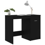 Bureau table poste de travail meuble d'ordinateur informatique étude 100 x 50 x 76 cm bois d’ingénierie noir 02_0023888