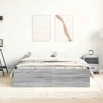 vidaXL Cadre de lit sans matelas sonoma gris 120x190 cm