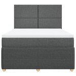 vidaXL Sommier à lattes de lit avec matelas Gris foncé 140x200cm Tissu