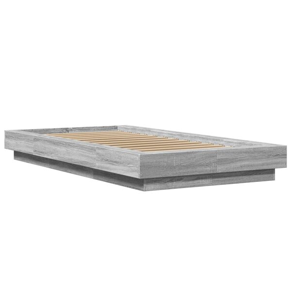 vidaXL Cadre de lit avec lumières LED sonoma gris 100x200 cm