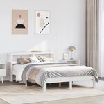 vidaXL Cadre de lit avec tête de lit sans matelas blanc 160x200 cm
