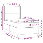 vidaXL Sommier à lattes de lit avec matelas Taupe 80x200 cm Tissu