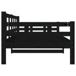 vidaXL Lit de jour Noir Bois de pin massif 90x190 cm