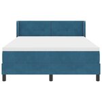 Lit box spring vidaXL avec matelas bleu foncé 140x200 cm en velours
