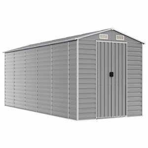 vidaXL Abri de jardin gris clair 191x470x198 cm acier galvanisé