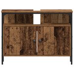 vidaXL Meuble sous lavabo avec lavabo intégré en vieux bois en bois d'ingénierie