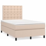 vidaXL Sommier à lattes de lit avec matelas LED cappuccino 120x190 cm