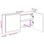 vidaXL Armoire à miroir à LED de bain chêne fumé 100x12x45 cm