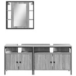vidaXL Ensemble d'armoires de salle de bain 3 Pièces sonoma gris