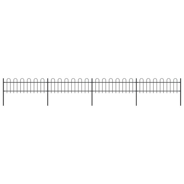 vidaXL Clôture de jardin avec dessus en cerceau Acier 6 8 x 0 6 m Noir