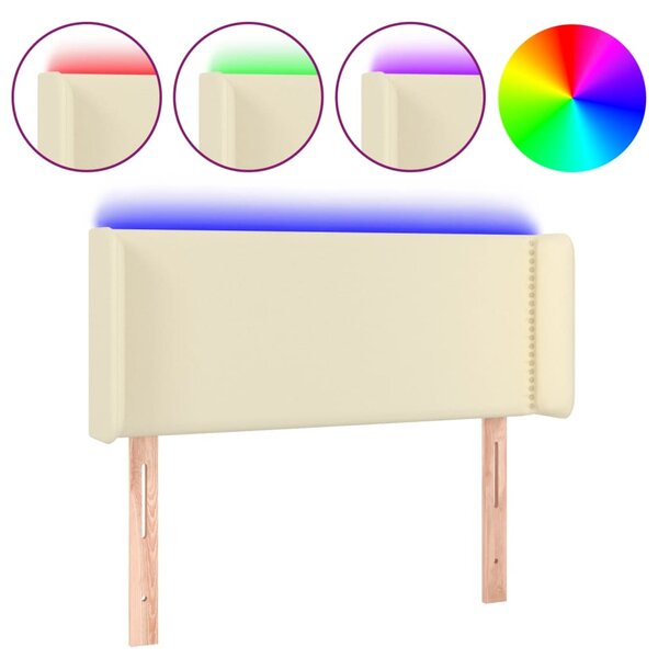 vidaXL Tête de lit à LED Crème 103x16x78/88 cm Similicuir