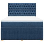 vidaXL Sommier à lattes de lit avec matelas Bleu 160x200 cm Tissu