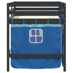 vidaXL Lit mezzanine enfants avec rideaux sans matelas bleu 90x200cm