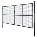 vidaXL Portail en maille de jardin Acier galvanisé 289x175 cm Gris