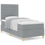 vidaXL Lit box spring avec matelas gris clair simple en tissu