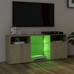 vidaXL Meuble TV avec lumières LED chêne sonoma 120x30x50 cm