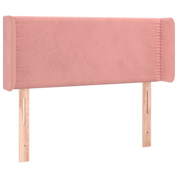 vidaXL Tête de lit avec oreilles Rose 103x16x78/88 cm Velours