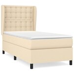 vidaXL Sommier à lattes de lit avec matelas Crème 90x200 cm Tissu