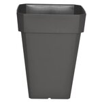 Pot de fleurs carré Soleilla en plastique - 39 x 39 x 53 cm - 49 L - Gris pailleté