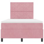 Lit Box Spring vidaXL avec Matelas et LED Rose 120x190 cm Velours