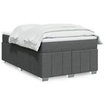 vidaXL Sommier à lattes de lit avec matelas Gris foncé 120x200cm Tissu