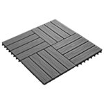 vidaXL Carreau de terrasse en relief 11 Pièces WPC 30x30 cm 1 m² Gris