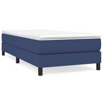 vidaXL Sommier à lattes de lit avec matelas Bleu 90x200 cm Tissu