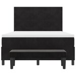 vidaXL Lit à ressorts avec matelas & banc noir 140x200 cm velours
