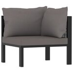 vidaXL Salon de jardin 9 Pièces avec coussins Résine tressée Anthracite