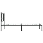 vidaXL Cadre de lit métal avec tête de lit noir 90x200 cm