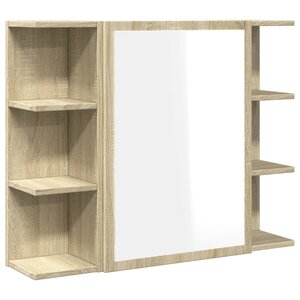 vidaXL Armoire à miroir de bain Chêne sonoma 80x20 5x64 cm Aggloméré