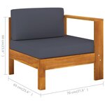 Salon de jardin meuble d'extérieur ensemble de mobilier 8 pièces avec coussins gris foncé bois d'acacia 02_0017593