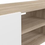 PILVI Meuble TV - Blanc et chene - L 180 x P 42 x H 37 cm