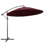 vidaXL Parasol suspendu Bordeaux 3 m Mât en aluminium
