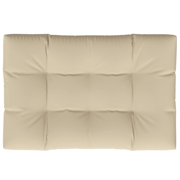 vidaXL Coussin de palette beige 120x80x12 cm tissu