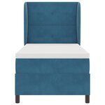 vidaXL Lit Box Spring avec Matelas Bleu Foncé 100x200 cm Velours
