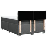 vidaXL Sommier à lattes de lit avec matelas Gris foncé 160x200cm Tissu