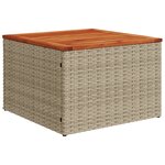 Ensemble de Canapé de Jardin 10 Pièces avec Coussins Beige Poly Rattan Acacia