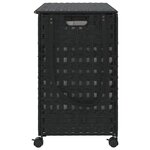 vidaXL Panier à linge avec roulettes noir 66x35x60 cm résine tressée