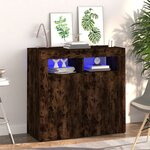 vidaXL Buffet avec lumières LED chêne fumé 80x35x75 cm