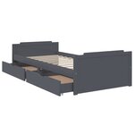vidaXL Cadre de lit sans matelas gris foncé bois pin massif 90x200cm