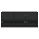 vidaXL Meuble TV avec portes en verre noir 102x37x42 cm