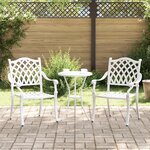 Chaises de jardin vidaXL 2 Pièces en aluminium moulé  blanches
