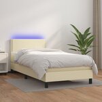vidaXL Sommier à lattes de lit avec matelas et LED Crème 100x200 cm