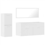 vidaXL Ensemble de meubles de salle de bain 3 Pièces blanc brillant
